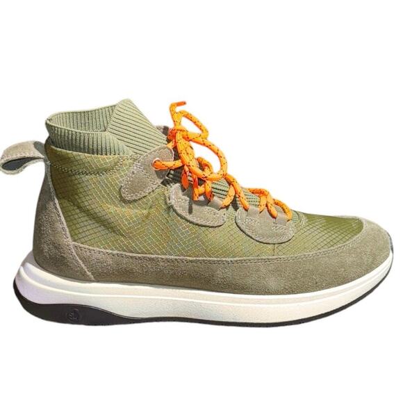 Nurture Response Elias Mixed Material High Top Sneaker Size 8.5 Green Orange - Picture 1 of 12